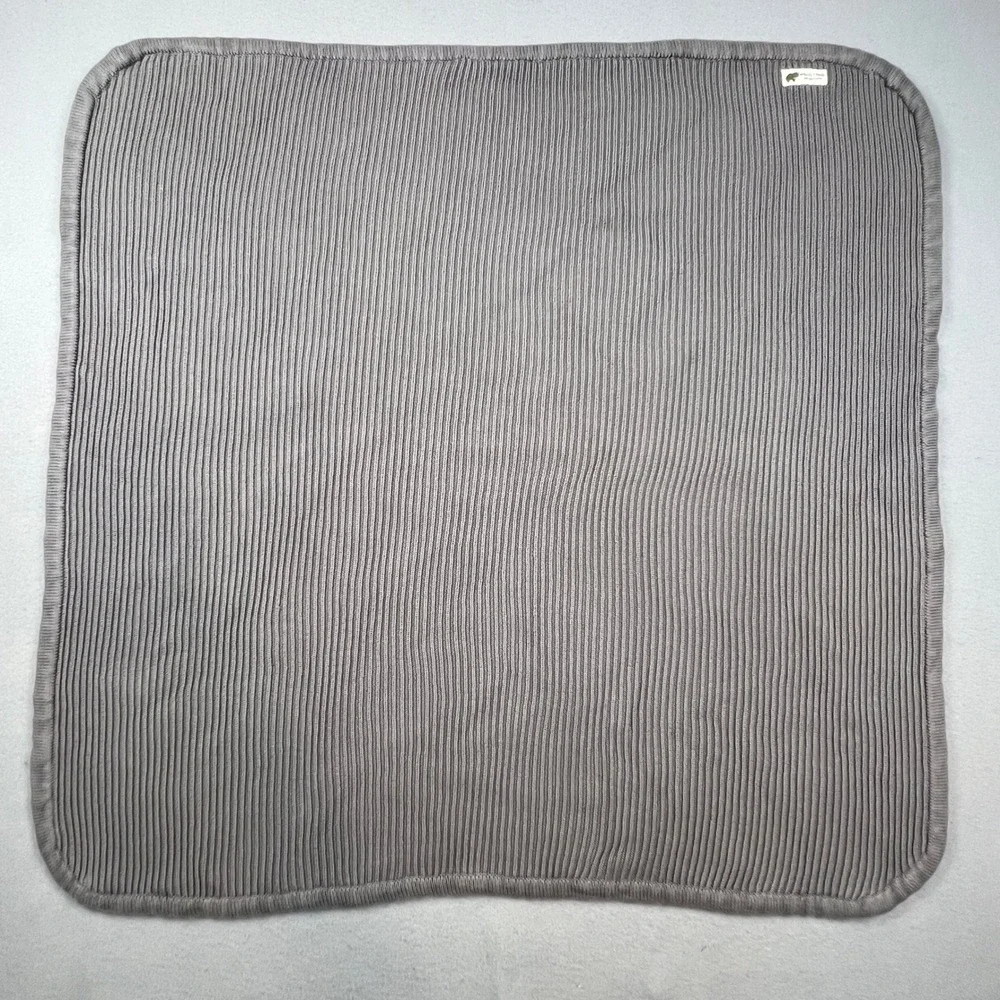 Monica + Andy Knit Blanket Grey Organic Cotton Ribbed Soft Nursery Boho